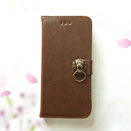 Lion Iphone 6 6s 4.7 Leather Wallet Case, Vintage..