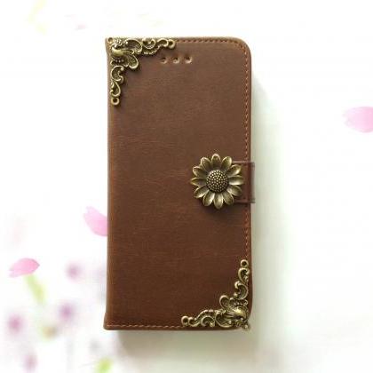 Sunflower Iphone 6 6s 4.7 Leather Wallet Case,..