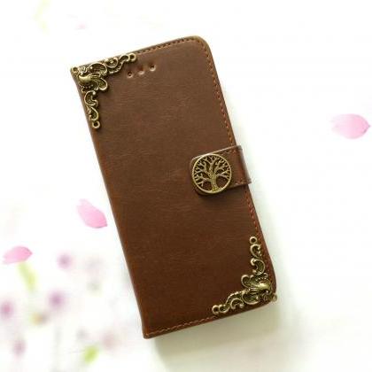 Tree Iphone 6 6s 4.7 Leather Wallet Case, Vintage..