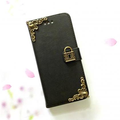 Lock Iphone 6 6s 4.7 Leather Wallet Case, Vintage..
