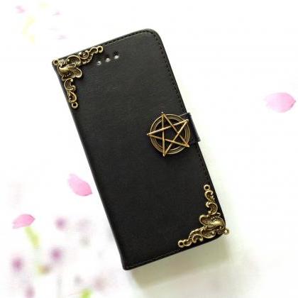 Star Iphone 6 6s 4.7 Leather Wallet Case, Vintage..