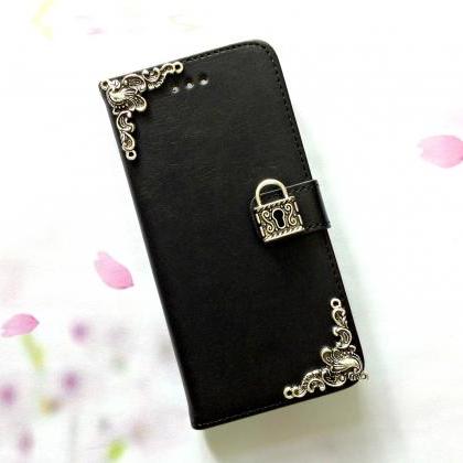 Lock Iphone 6 6s 4.7 Leather Wallet Case, Vintage..