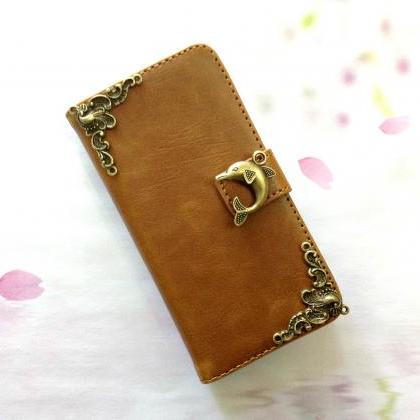 Dolphin Iphone 6 6s 4.7 Leather Wallet Case,..