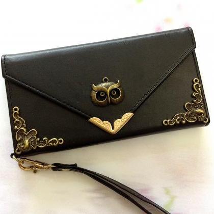 Owl Iphone 6 6s 4.7 Leather Wallet Case, Vintage..