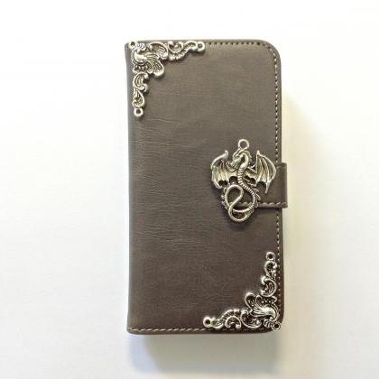 Dragon Iphone 6 6s 4.7 Grey Leather Wallet Case,..