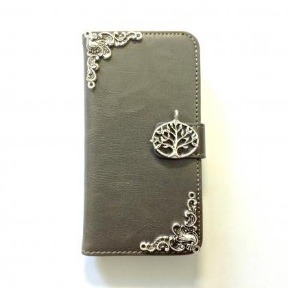 Tree Iphone 6 6s 4.7 Grey Leather Wallet Case,..