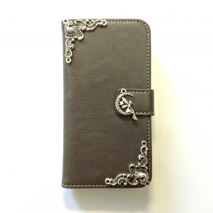 Angel Iphone 6 6s 4.7 Grey Leather Wallet Case,..