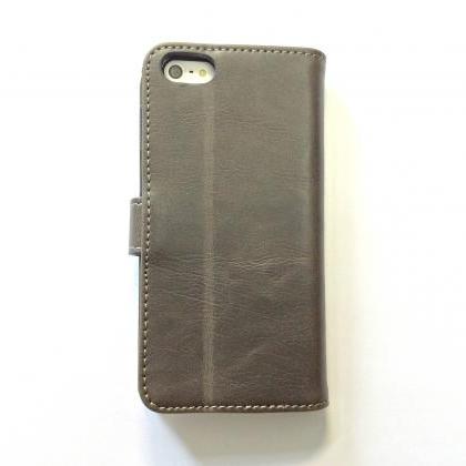 Fleur De Lis Iphone 6 6s 4.7 Grey Leather Wallet..