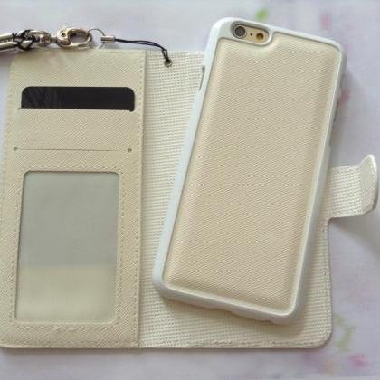 Horse White Removable Phone Wallet, Iphone 6 6s..