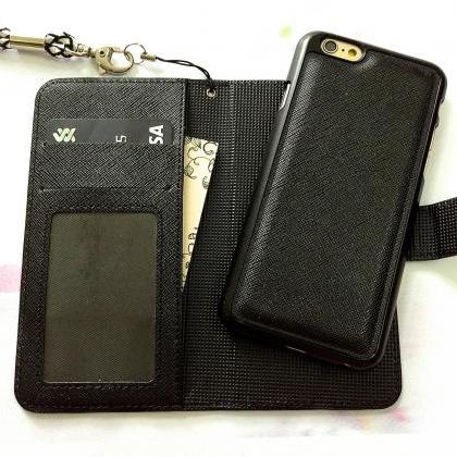 Dragon Black Removable Phone Wallet, Iphone 6 6s..