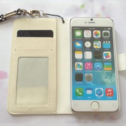 Skull White Removable Phone Wallet, Iphone 6 6s..