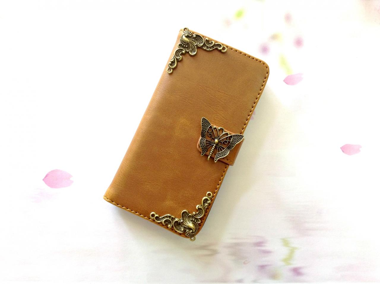 Butterfly Iphone 6 6s 4.7 Leather Wallet Case, Vintage Iphone 6 6s Plus Leather Wallet Case, Iphone Se, 5c, 5, 5s Leather Wallet Case, Samsung